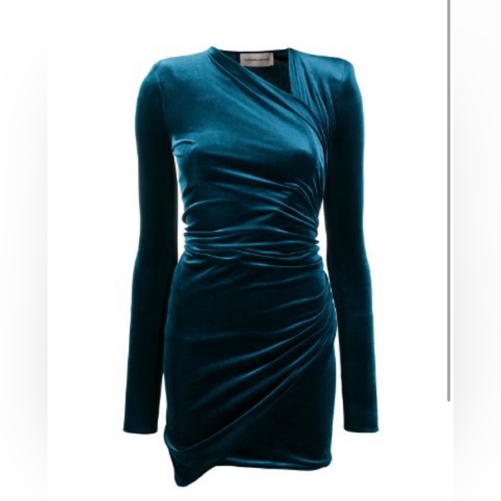 Elegant Teal Velvet Dress